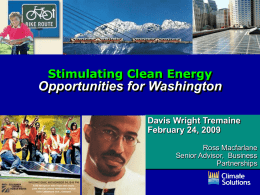 Stimulating Clean Energy Opportunities for