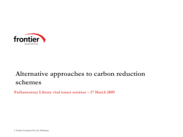 Alternative approaches to carbon reduction schemes Parliamentary