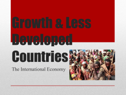 Growth & Less Developed Countries