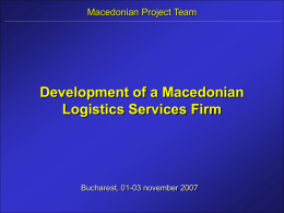 Development of a Macedonian Logistics Services Firm