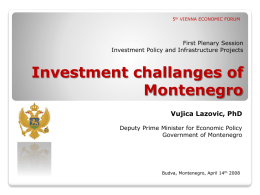 Investment challanges of Montenegro