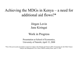 MDG Strategy Analysis: Methods and an Agenda for Future Work
