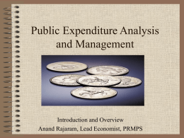 Public Expenditure Analysis and Management