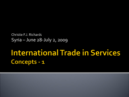 International Trade in Services Concepts