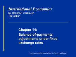 Balance of payments adjustments
