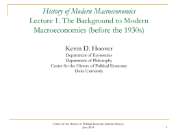 lecture 1. history of macroeconomics