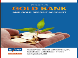 Concept note on gold bank and gold deposit account