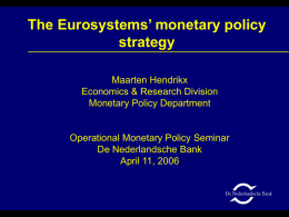 Eurosystem monetary policy strategy
