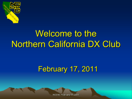 February - Northern California DX Club