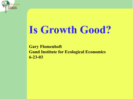 Is Growth good? - University of Vermont