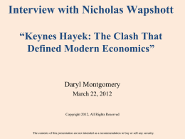 Wapshott Interview on Keynes Hayek