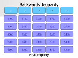 Jeopardy powerpoint review