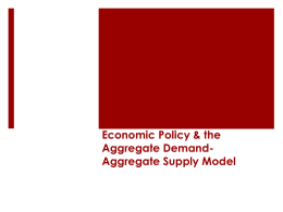 Economic Policy & the Aggregate Demand