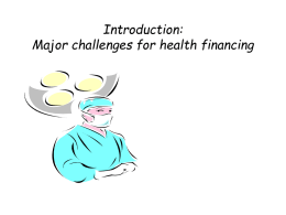 Major issues for health financing in developing countries