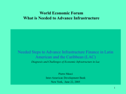 Needed Steps to Advance Infrastructure Finance