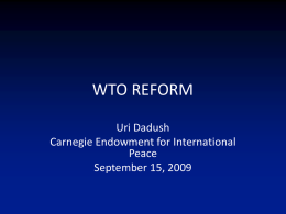 wto reform - Carnegie Endowment for International Peace