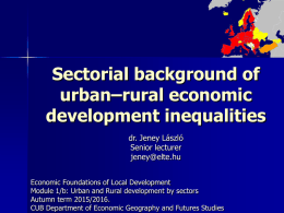 Sectorial background of urban–rural economic development