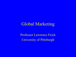 Global Marketing - University of Pittsburgh