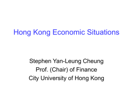 Hong Kong Economic Situation and Insurance Industry