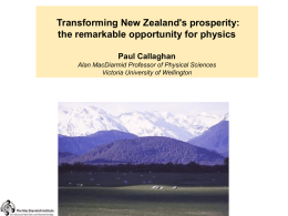 Transforming NZ`s prosperity