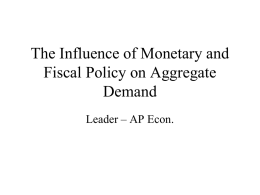 Effects of Monetary and Fiscal Policy Power Point