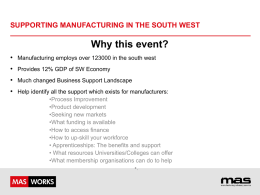 How MAS can help Manufacturers in the South West