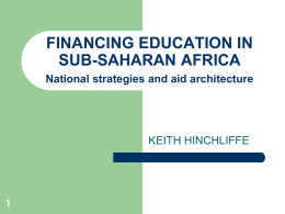 Financing Education in Sub-Saharan Africa. National strategies and