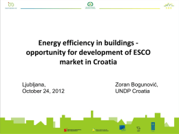 Opportunity for Development of ESCO Market in Croatia