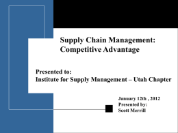 Supply Chain Managment: Competitive Advantage