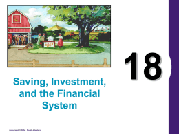 Chapter 18 "Saving Investment and the