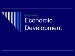 dimensions of Economic Development