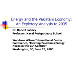 Future Energy Scenarios for the Pakistani Economy