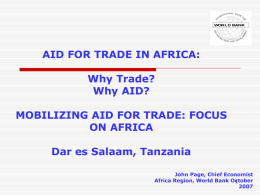 WHY AID? - World Bank