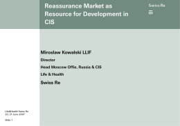 Reinsurance Market as Resource for Development in CIS