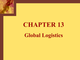Chapter 13 in Logistics