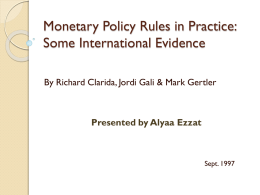 Monetary Policy Rules in Practice: Some International Evidence
