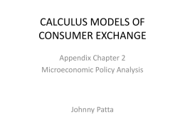 CALCULUS MODELS OF CONSUMER EXCHANGE