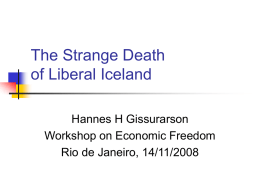 The Icelandic Economic Miracle - Hannes Hólmsteinn Gissurarson