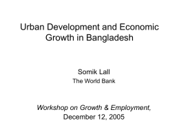 Urban Development and Economic Growth in