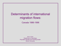 Determinants of international migration flows: