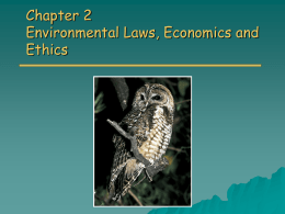 Ch. 2 Environmental Laws, Economics and