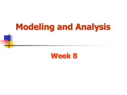 Modeling and Analysis