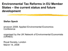 Environmental Tax Reforms in EU Member States