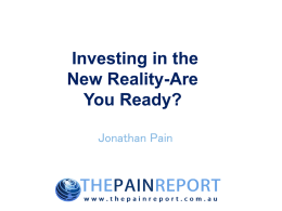 Investing in the New Reality-Are You Ready?