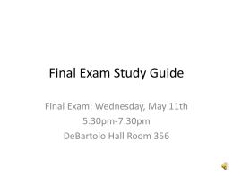 Review of Final Exam Study Guide
