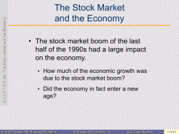 The Stock Market and the Economy