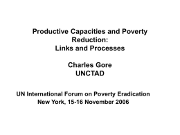 Productive Capacities and Poverty Reduction: Links and Processes