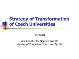 Strategy of Transformation of Czech Universities