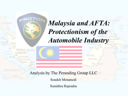 Malaysia and AFTA: Protectionism of the Automobile Industry