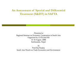 An Assessment of Special and Differential Treatment (S&DT)